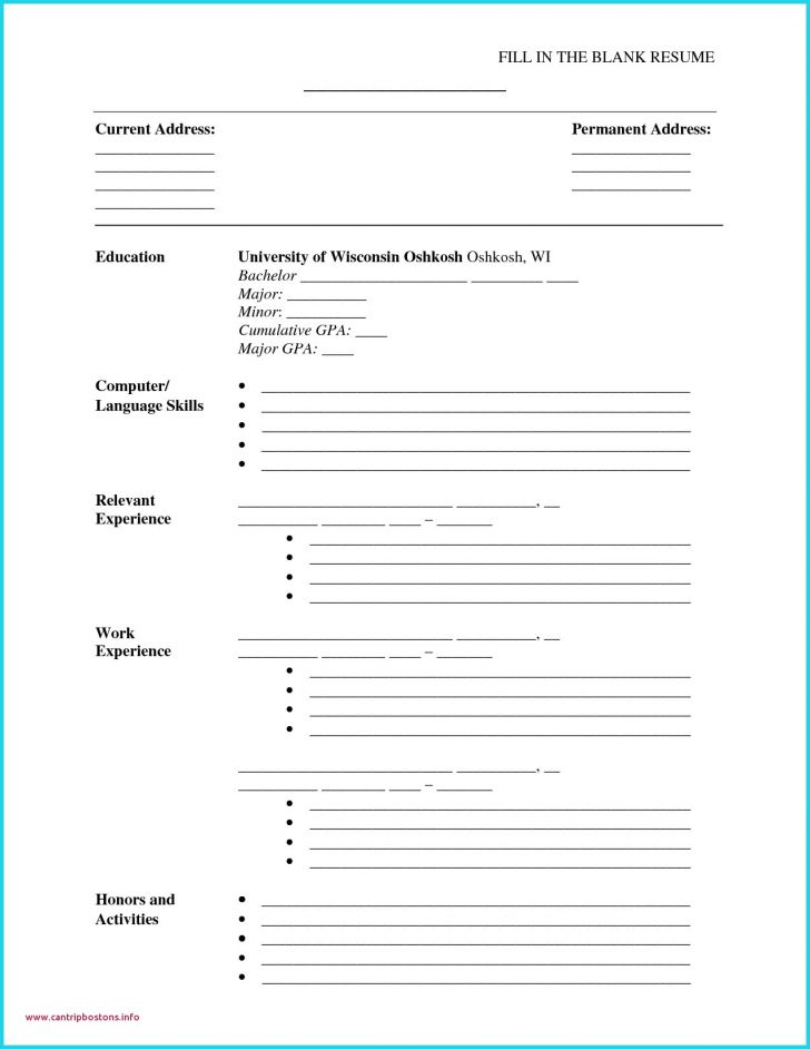 Permalink to Beautiful Empty Resume Template Word