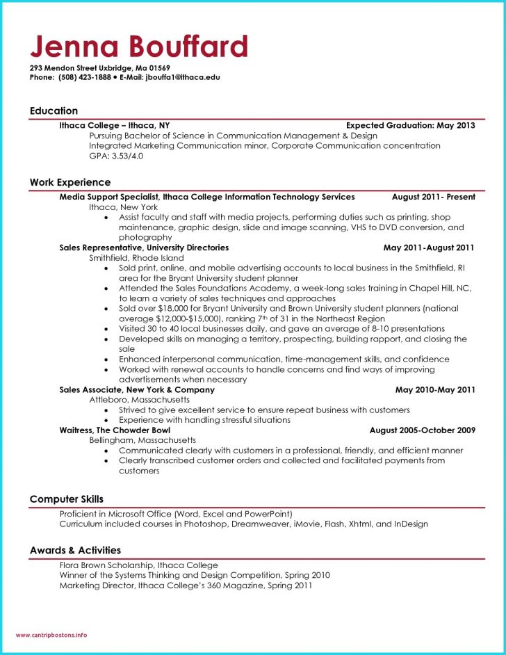 Permalink to Fresh Job Resume Template College Student